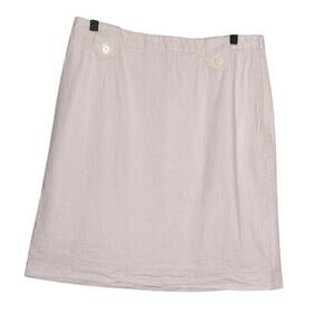 BROOKS BROTHERS STRIPED SKIRT SZ 10 PINK ON WHITE STRIPES LINED Seersucker